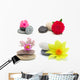 Flowers and stones, isolated on white. Wall Decal