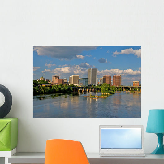 Cityscape of Richmond, Virginia over the James River. Wall Mural