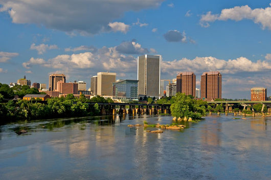Cityscape of Richmond, Virginia over the James River. Wall Mural