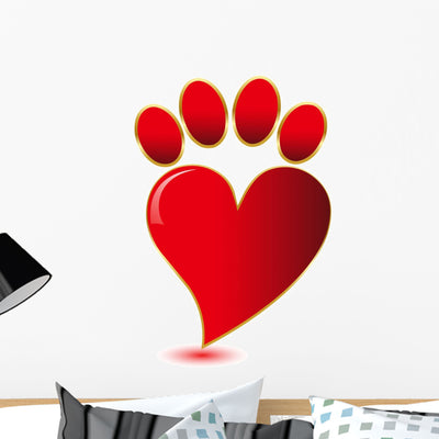 Paw Print Lovevector shown on a wall