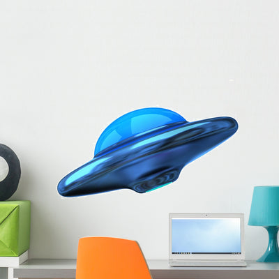 Ufo Wall Decal shown on a wall