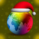 Christmas - Santa's Hat On Multicolor Earth Globe Wall Mural