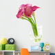 Pink calls bouquet in vase Wall Decal