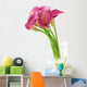 Pink calls bouquet in vase Wall Decal