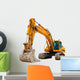 Yellow Excavator at Construction Site Wall Decal