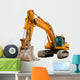 Yellow Excavator at Construction Site Wall Decal