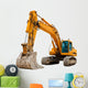 Yellow Excavator at Construction Site Wall Decal