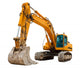 Yellow Excavator at Construction Site Wall Decal