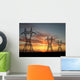 Electric Powerlines over Sunrise Wall Mural