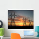 Electric Powerlines over Sunrise Wall Mural