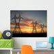 Electric Powerlines over Sunrise Wall Mural