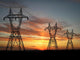 Electric Powerlines over Sunrise Wall Mural