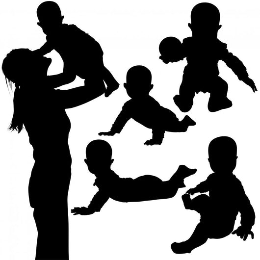 Mother and Baby Silhouettes Wall Decal