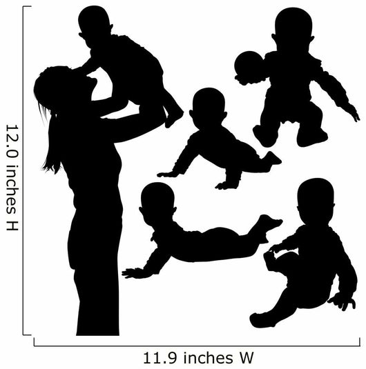 Mother and Baby Silhouettes Wall Decal