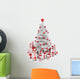 White and Red Isoloated Christmas Tree Wall Decal