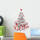 White and Red Isoloated Christmas Tree Wall Decal