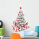 White and Red Isoloated Christmas Tree Wall Decal