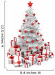 White and Red Isoloated Christmas Tree Wall Decal