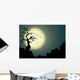 Halloween background with spooky tree Wall Mural