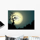 Halloween background with spooky tree Wall Mural