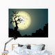 Halloween background with spooky tree Wall Mural