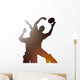 Rugby Line Out Throw Silhoutte Chrome Wall Decal