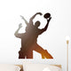 Rugby Line Out Throw Silhoutte Chrome Wall Decal