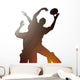 Rugby Line Out Throw Silhoutte Chrome Wall Decal
