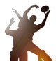 Rugby Line Out Throw Silhoutte Chrome Wall Decal