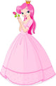 Beautiful princess with rose Wall Decal