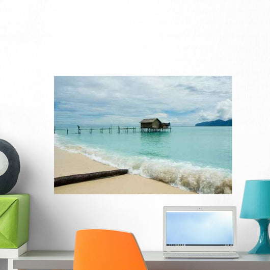 Stilt House Tropical Waters Wall Decal