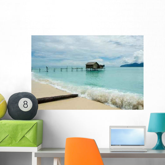 Stilt House Tropical Waters Wall Decal