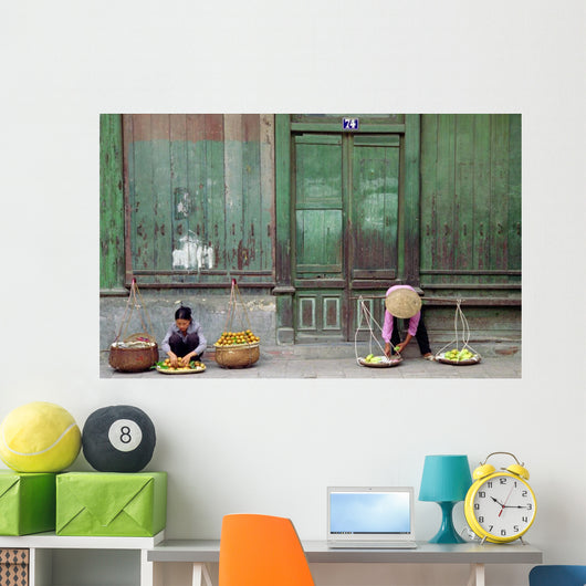 street vendors in Hanoi Wall Mural