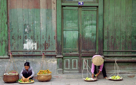 street vendors in Hanoi Wall Mural