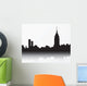 New York City skyline, black silhouette Wall Mural
