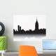 New York City skyline, black silhouette Wall Mural