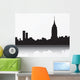 New York City skyline, black silhouette Wall Mural