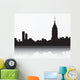 New York City skyline, black silhouette Wall Mural
