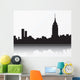New York City skyline, black silhouette Wall Mural