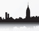 New York City skyline, black silhouette Wall Mural