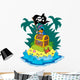 Treasure Island With Pirate Parrot Wall Decal