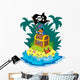 Treasure Island With Pirate Parrot Wall Decal