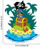 Treasure Island With Pirate Parrot Wall Decal