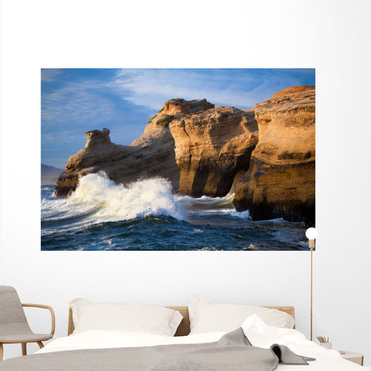 Ocean waves landscape - Oregon coast Wall Mural