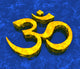 Great Om sign - Gold on Blue 09 Wall Mural