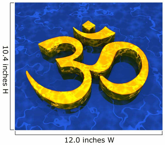 Great Om sign - Gold on Blue 09 Wall Mural