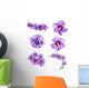 Purple hibiscus flowers Wall Decal