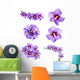 Purple hibiscus flowers Wall Decal