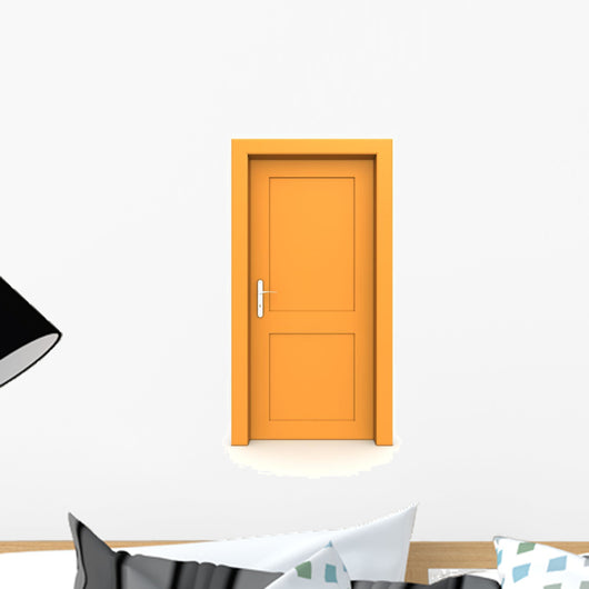 Closed Single Orange Door