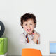 adorable boy  child cleaning the teeth Wall Decal